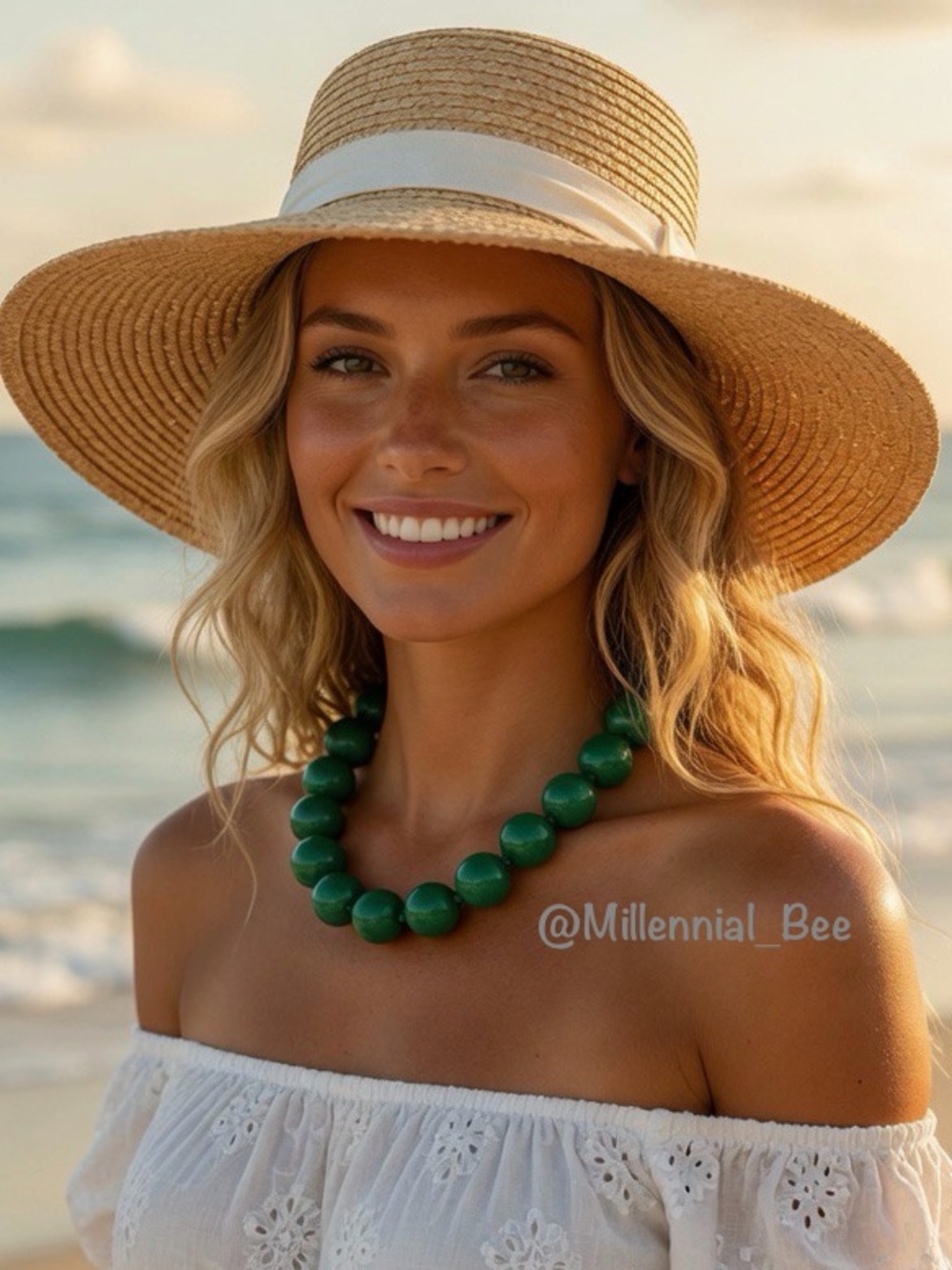 Chunky Green Beaded Necklace